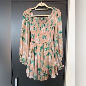 Caroline Constas Floral Smocked Dress